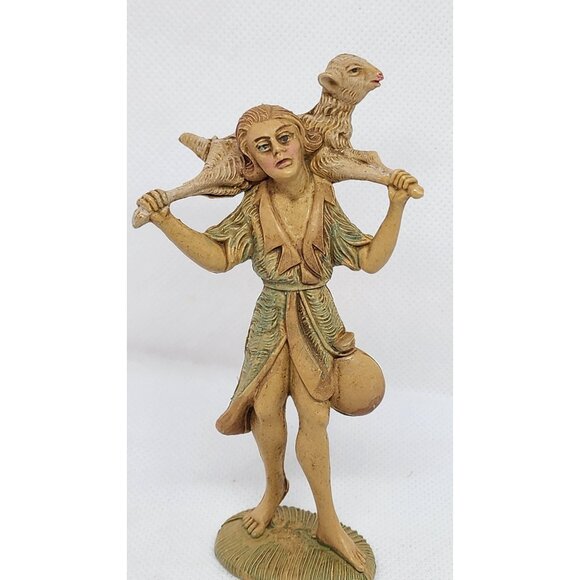 Vintage Fontanini Nativity Shepherd Boy Holding Sheep – Italian-Made Collectible - Picture 3 of 12